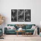 Triptych Palm Leaf 3D Wall Art
