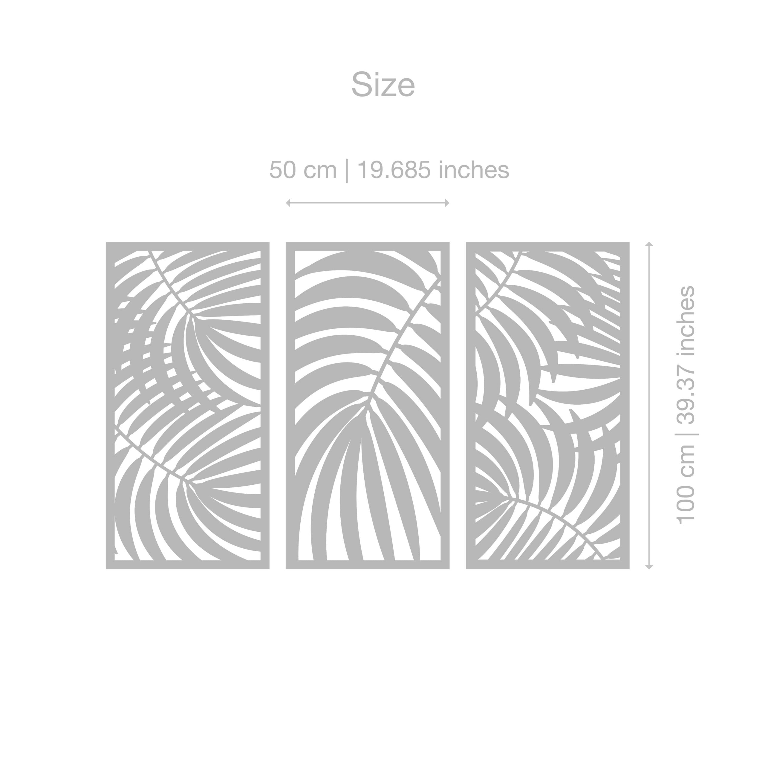 Triptych Palm Leaf 3D Wall Art